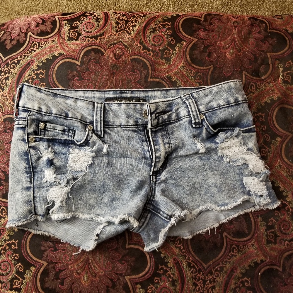 Lovesick acid wash shorts